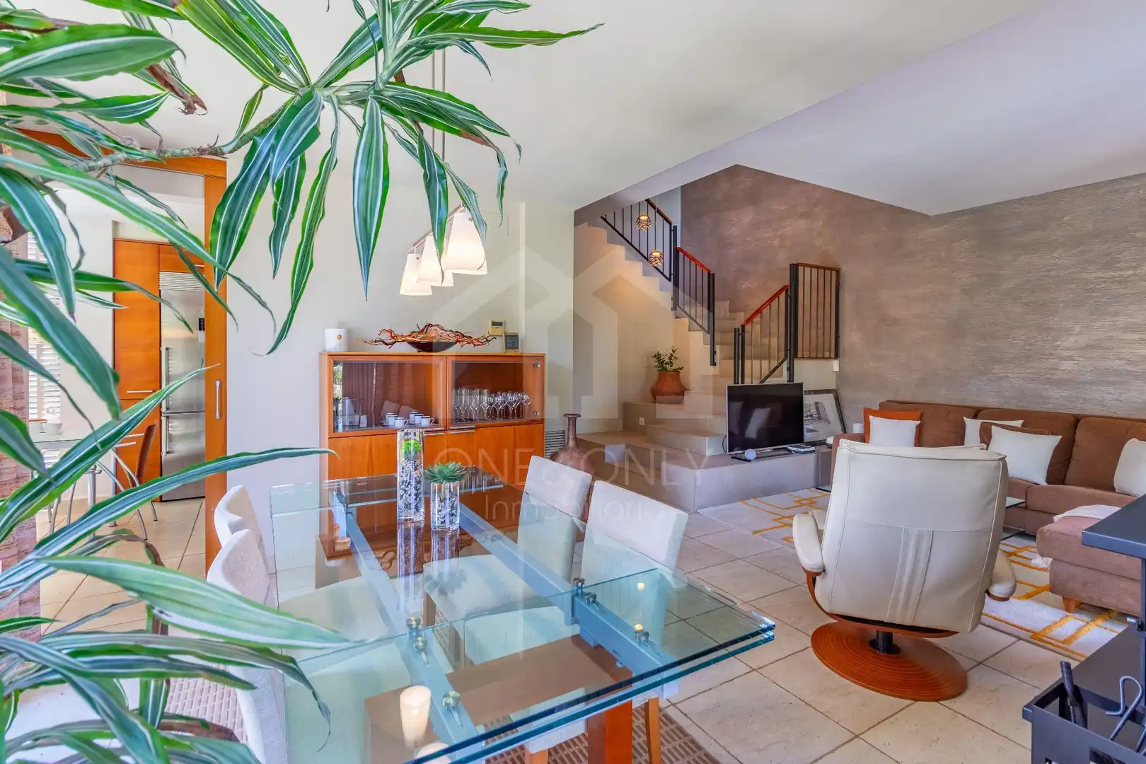 Wohnzimmer von Haus oder Chalet zur Miete in Mont-roig del Camp mit Klimaanlage, Heizung und Privatgarten