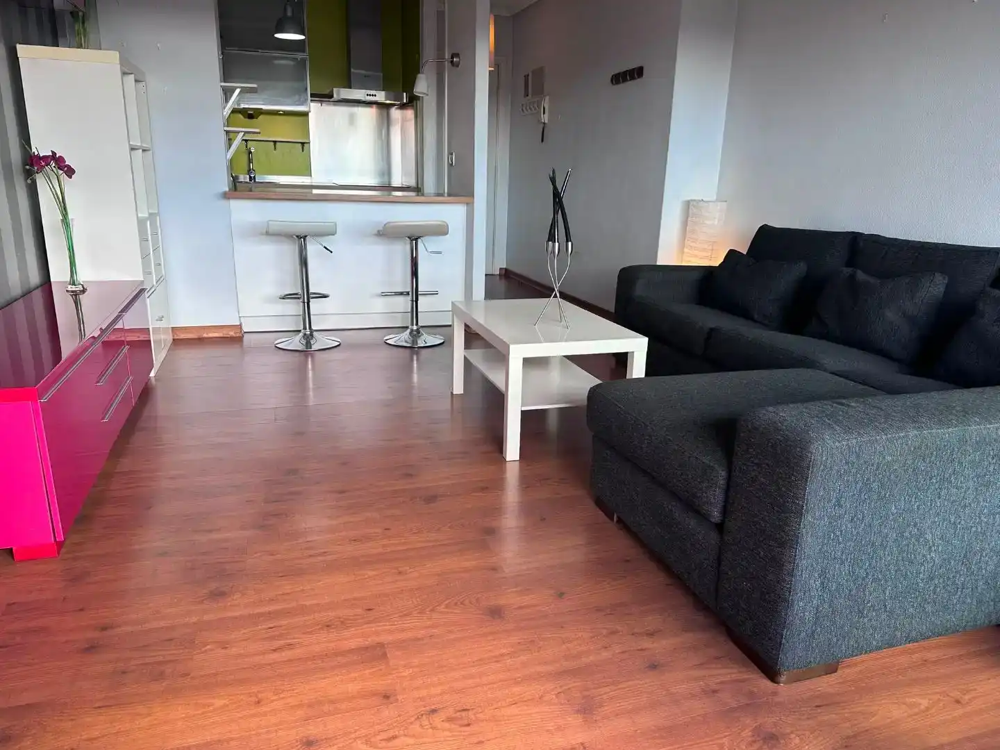 Sala d'estar de Apartament en venda en Vigo  amb Jardí privat, Parquet i Traster