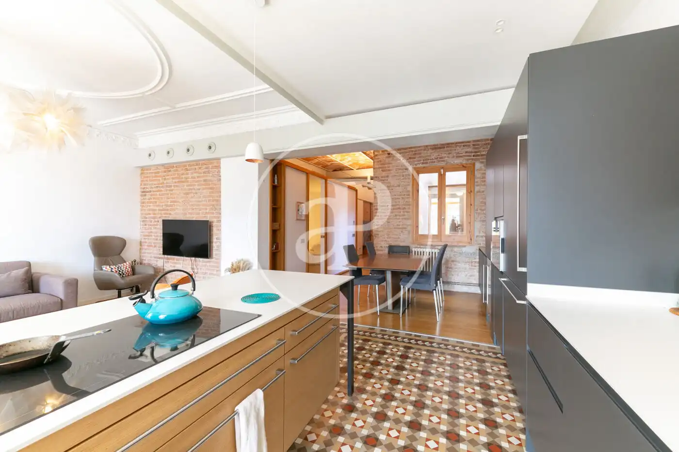 Cocina de Piso de alquiler en Barcelona con Aire acondicionado, Calefacción y Amueblado