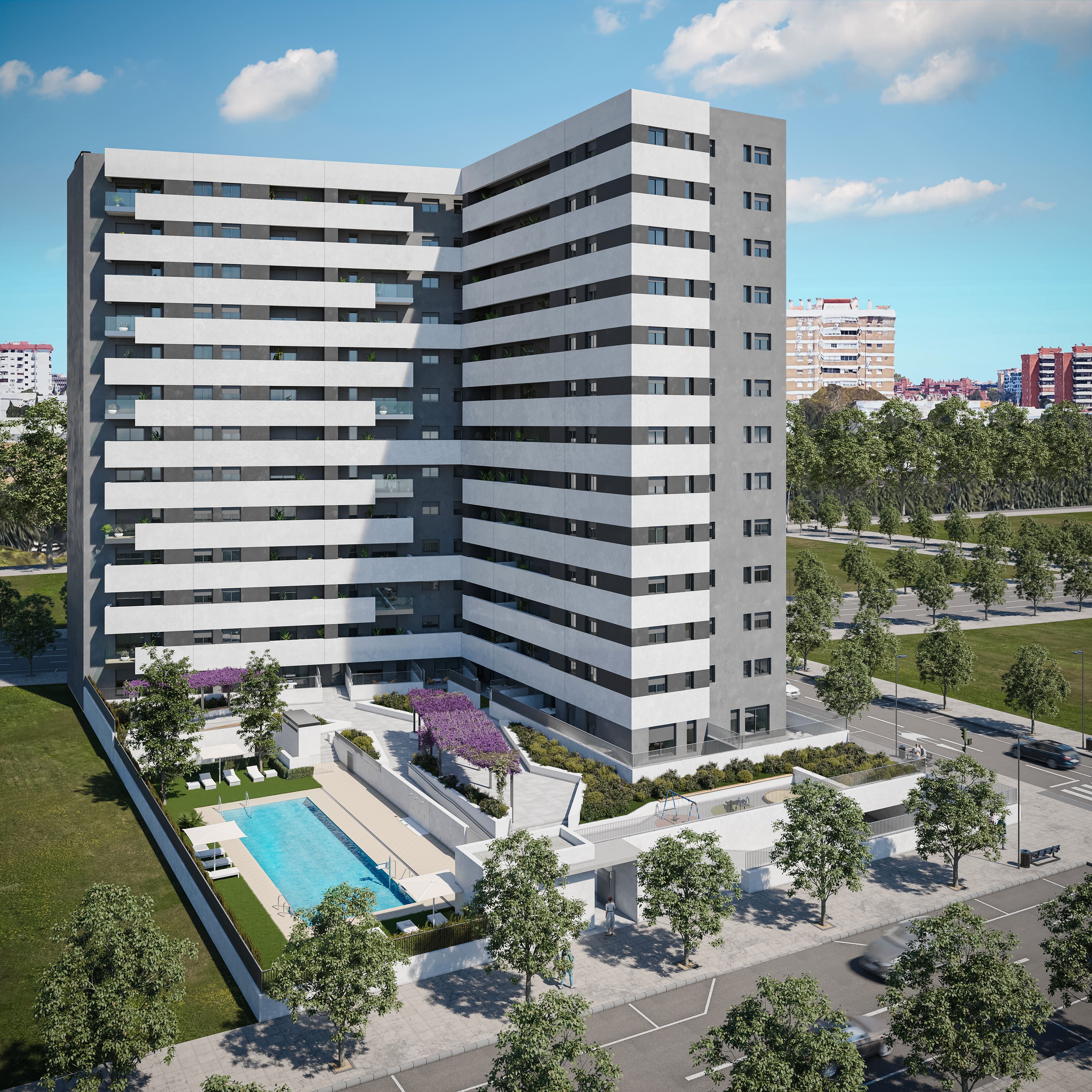Exterior view of Flat for sale in  Sevilla Capital  with Air Conditioner, Heating and Terrace