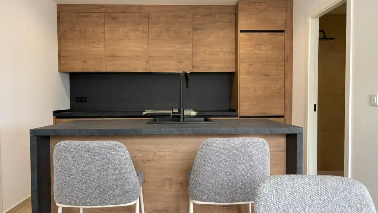 Cocina de Casa o chalet de alquiler en Finestrat con Aire acondicionado, Jardín privado y Piscina