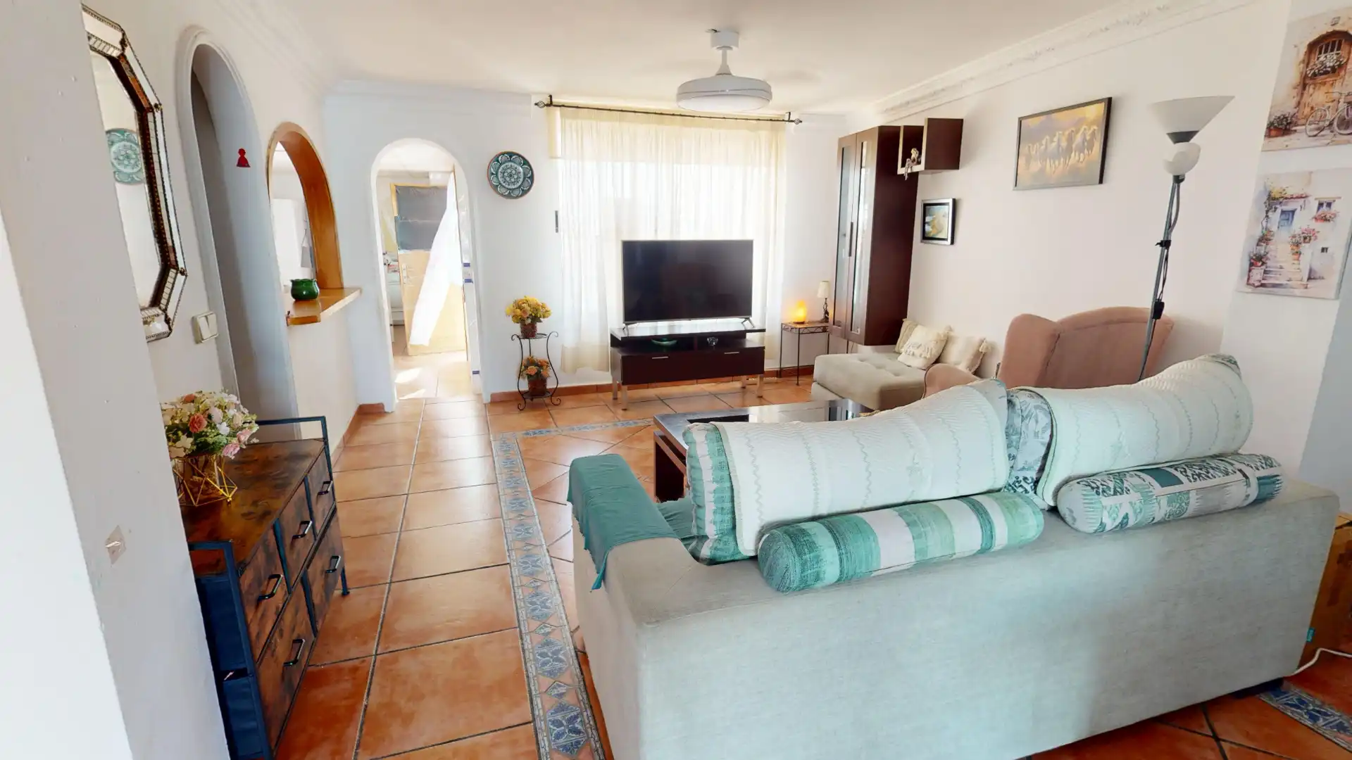 Sala d'estar de Casa o xalet en venda en Alicante / Alacant amb Aire condicionat, Terrassa i Traster