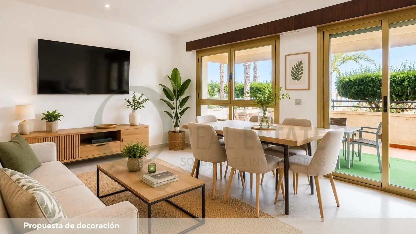 Wohnzimmer von Wohnung zur Miete in El Campello mit Heizung, Privatgarten und Terrasse
