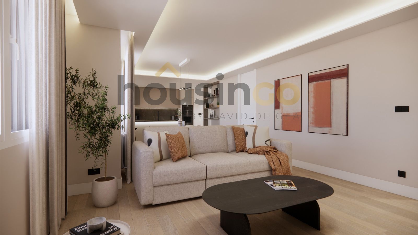 Living room of Flat for sale in  Madrid Capital  with Air Conditioner, Heating and Furnished