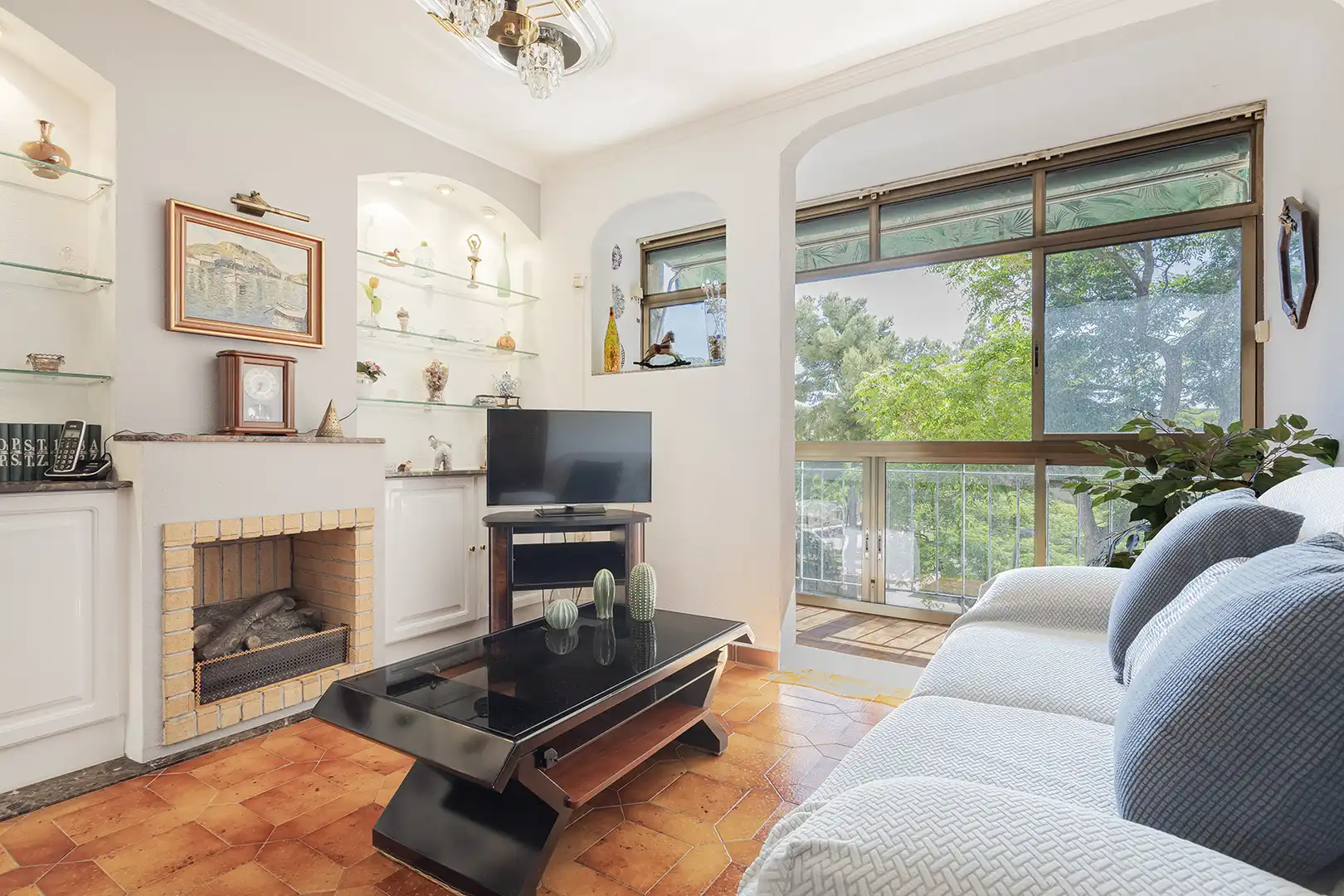 Sala de estar de Piso en venta en Barcelona con Aire acondicionado, Calefacción y Horno