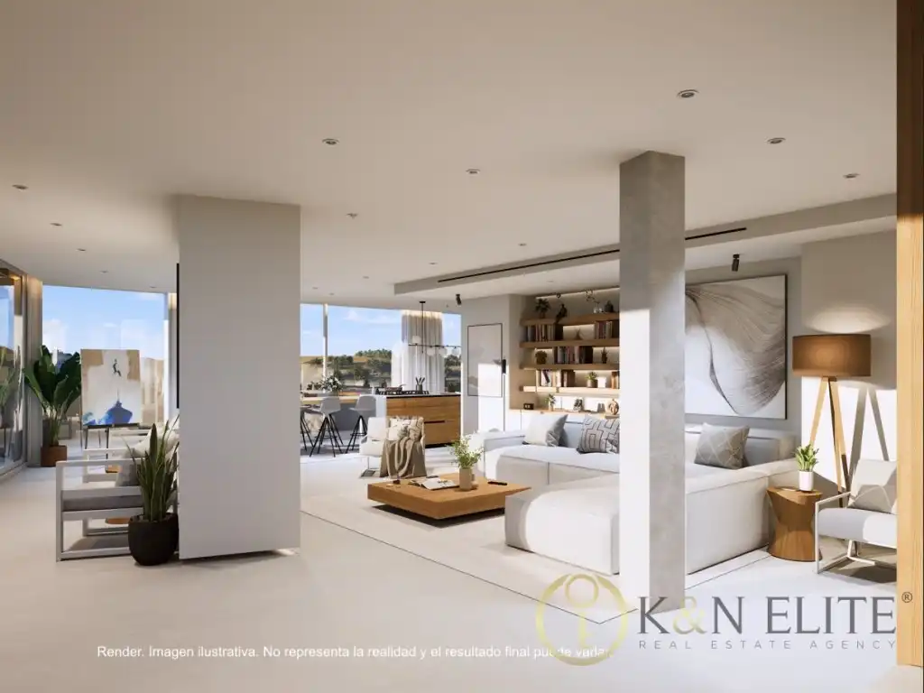 Sala d'estar de Àtic en venda en Alicante / Alacant amb Aire condicionat, Jardí privat i Terrassa