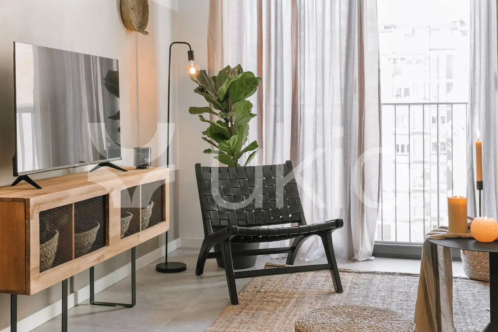 Sala de estar de Apartamento de alquiler en Barcelona con Aire acondicionado, Amueblado y Horno