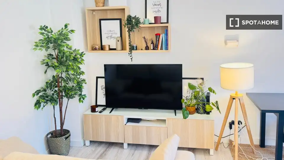 Living room of Flat for rent in Madrid  with Air Conditioner, Heating and Furnished