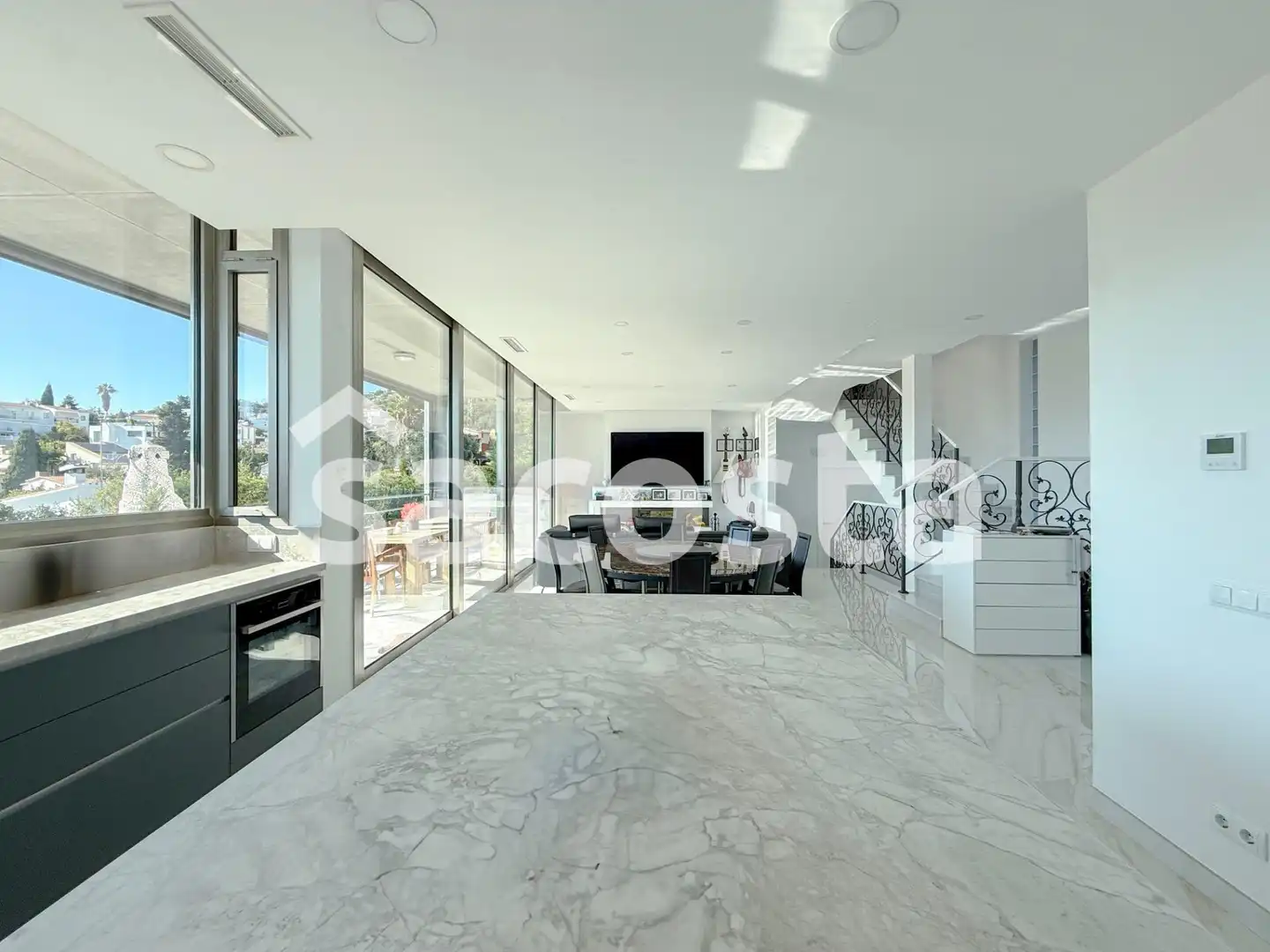 Sala d'estar de Casa o xalet en venda en Lloret de Mar amb Aire condicionat, Jardí privat i Terrassa