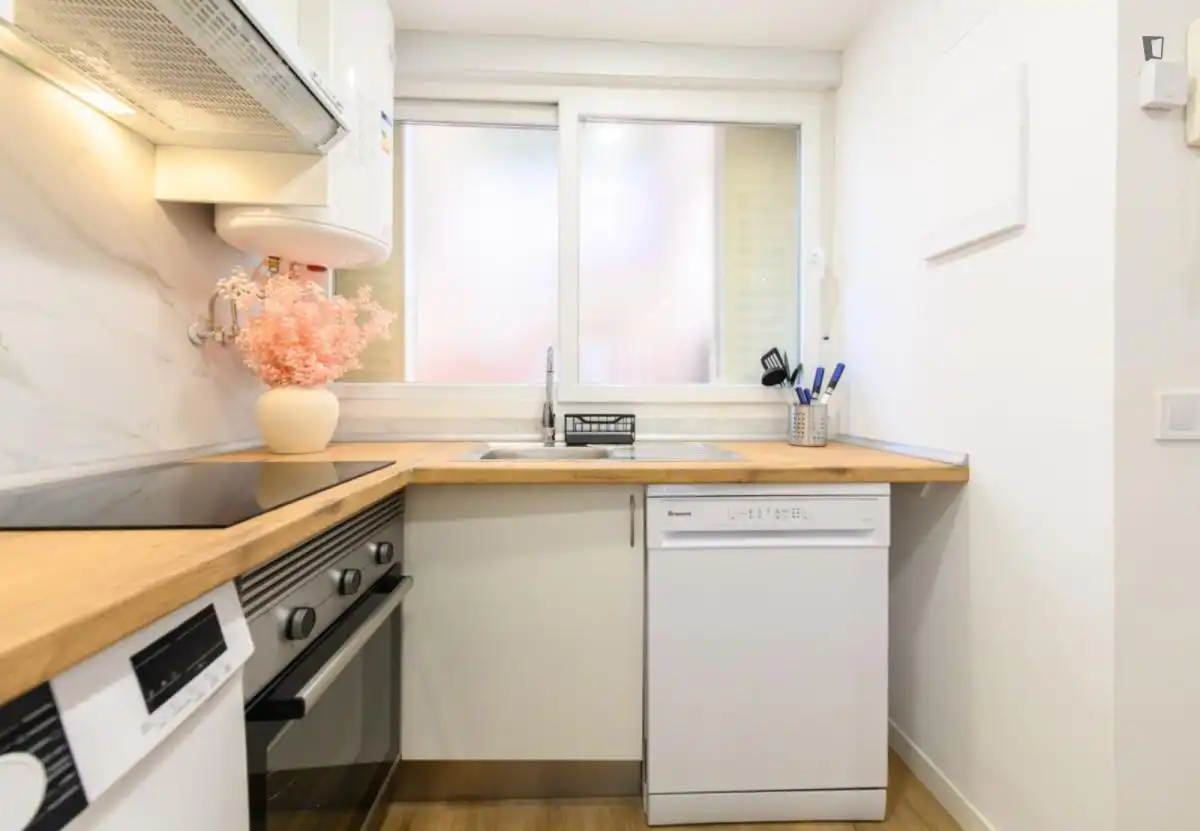 Cocina de Apartamento de alquiler en Madrid con Aire acondicionado, Calefacción y Amueblado