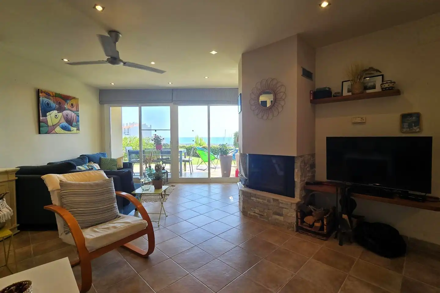 Sala de estar de Casa o chalet en venta en L'Ametlla de Mar  con Aire acondicionado, Jardín privado y Terraza
