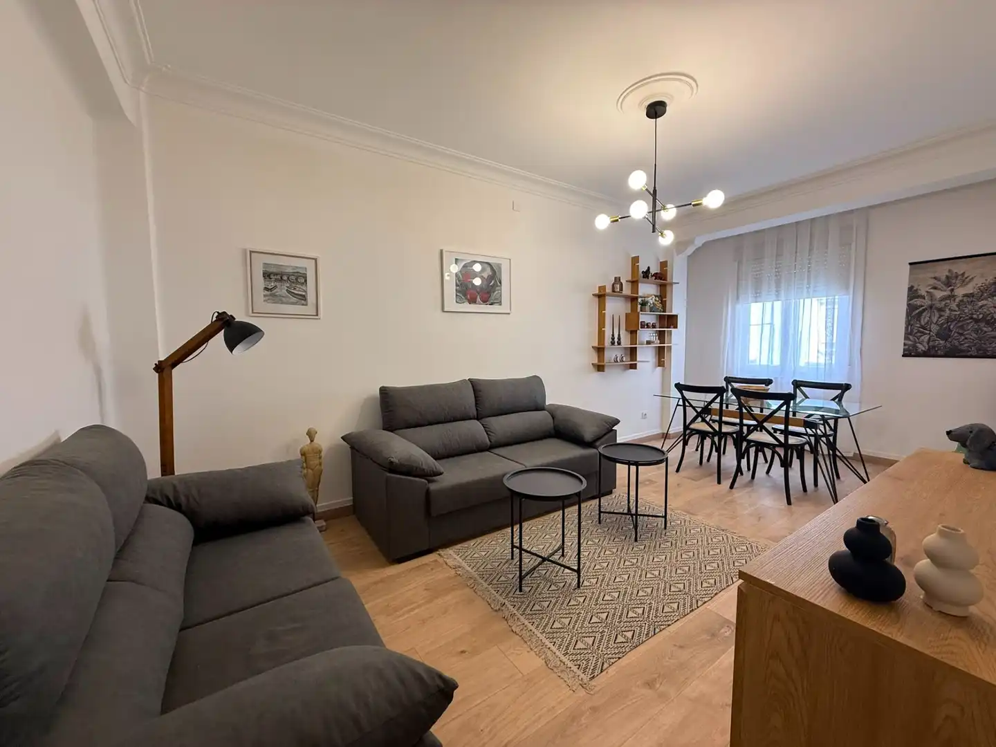 Living room of Flat for rent in Ferrol  with Heating, Parquet flooring and Terrace