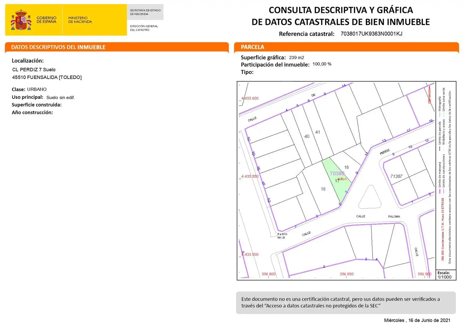 Residencial en venda en Fuensalida