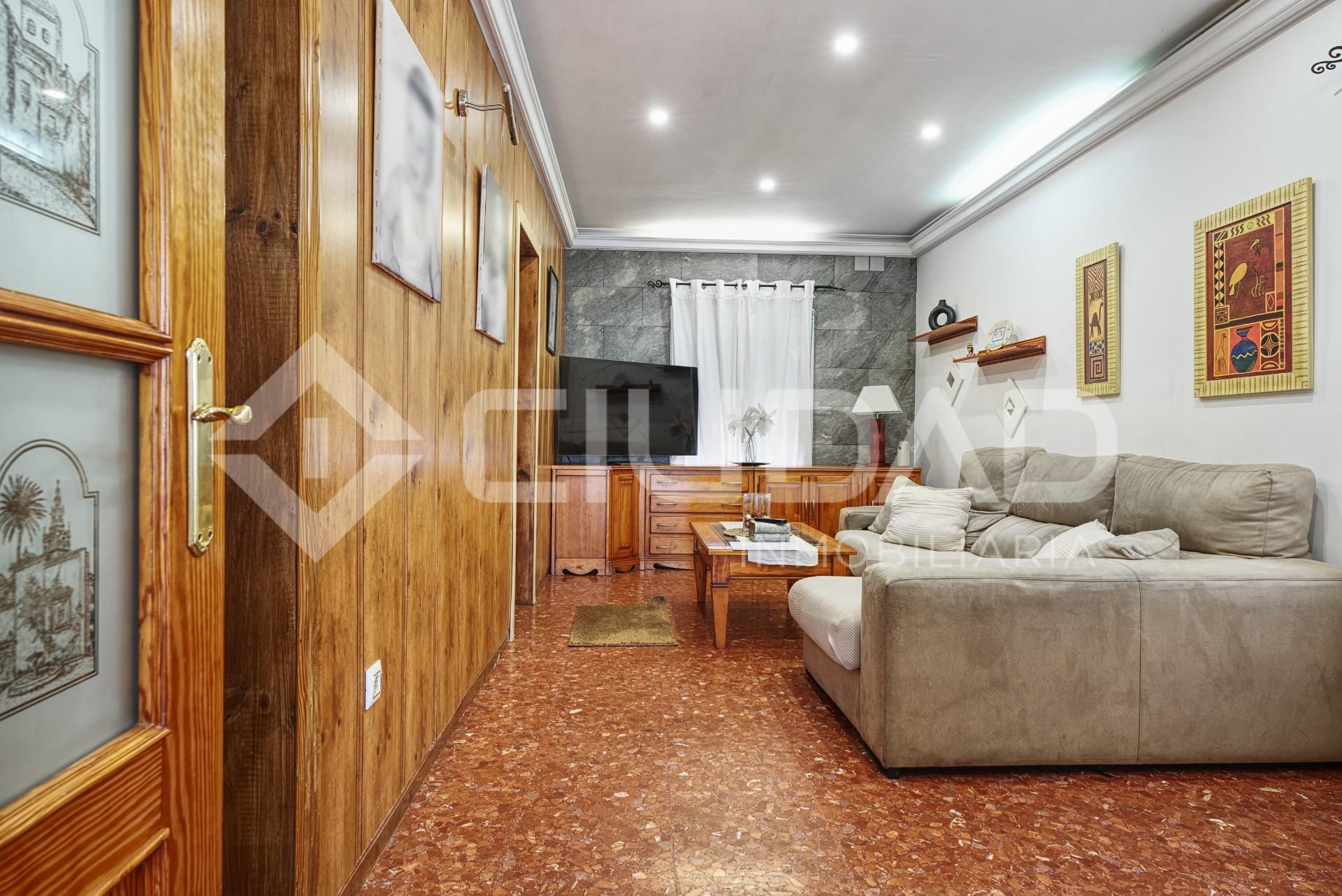 Sala d'estar de Casa adosada en venda en Isla Mayor amb Aire condicionat i Jardí privat