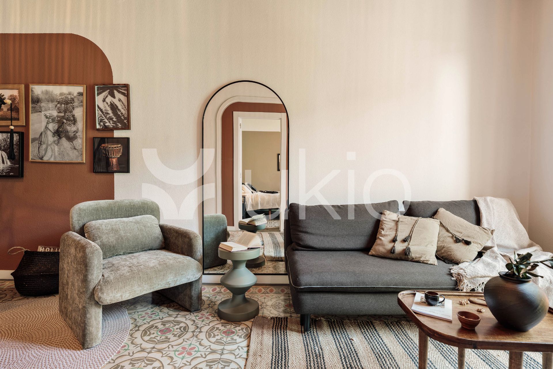 Living room of Apartment to rent in  Barcelona Capital  with Air Conditioner, Heating and Terrace