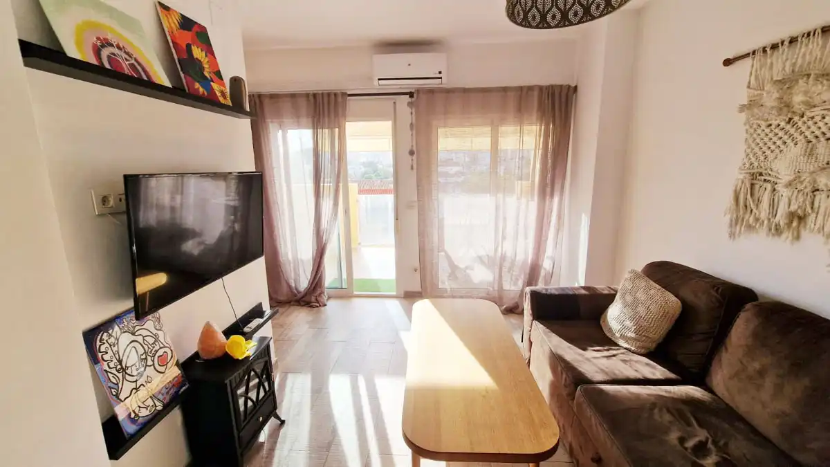 Wohnzimmer von Wohnung zur Miete in Málaga mit Klimaanlage, Terrasse und Möbliert