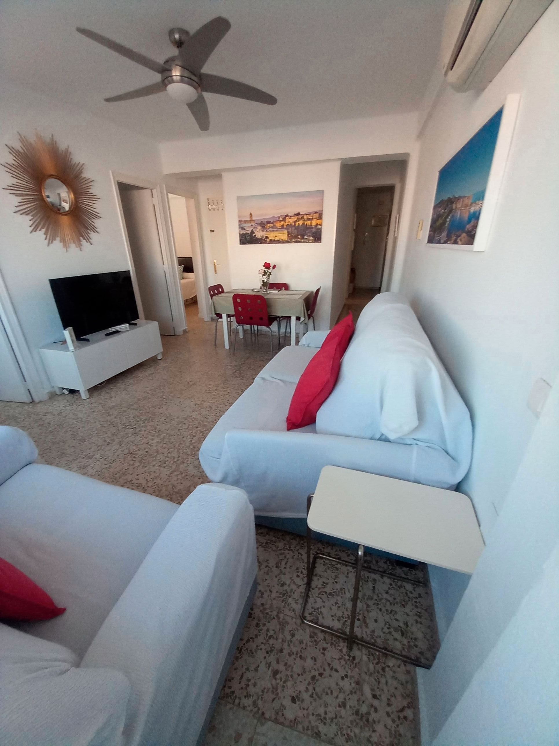 Living room of Flat for rent in Málaga Capital  with Air Conditioner, Furnished and Washing machine