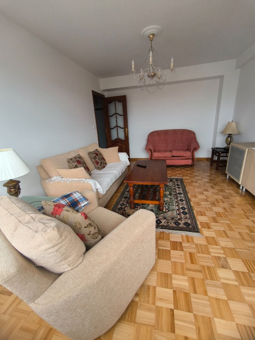 Sala d'estar de Pis de lloguer en A Coruña Capital  amb Calefacció, Parquet i Moblat