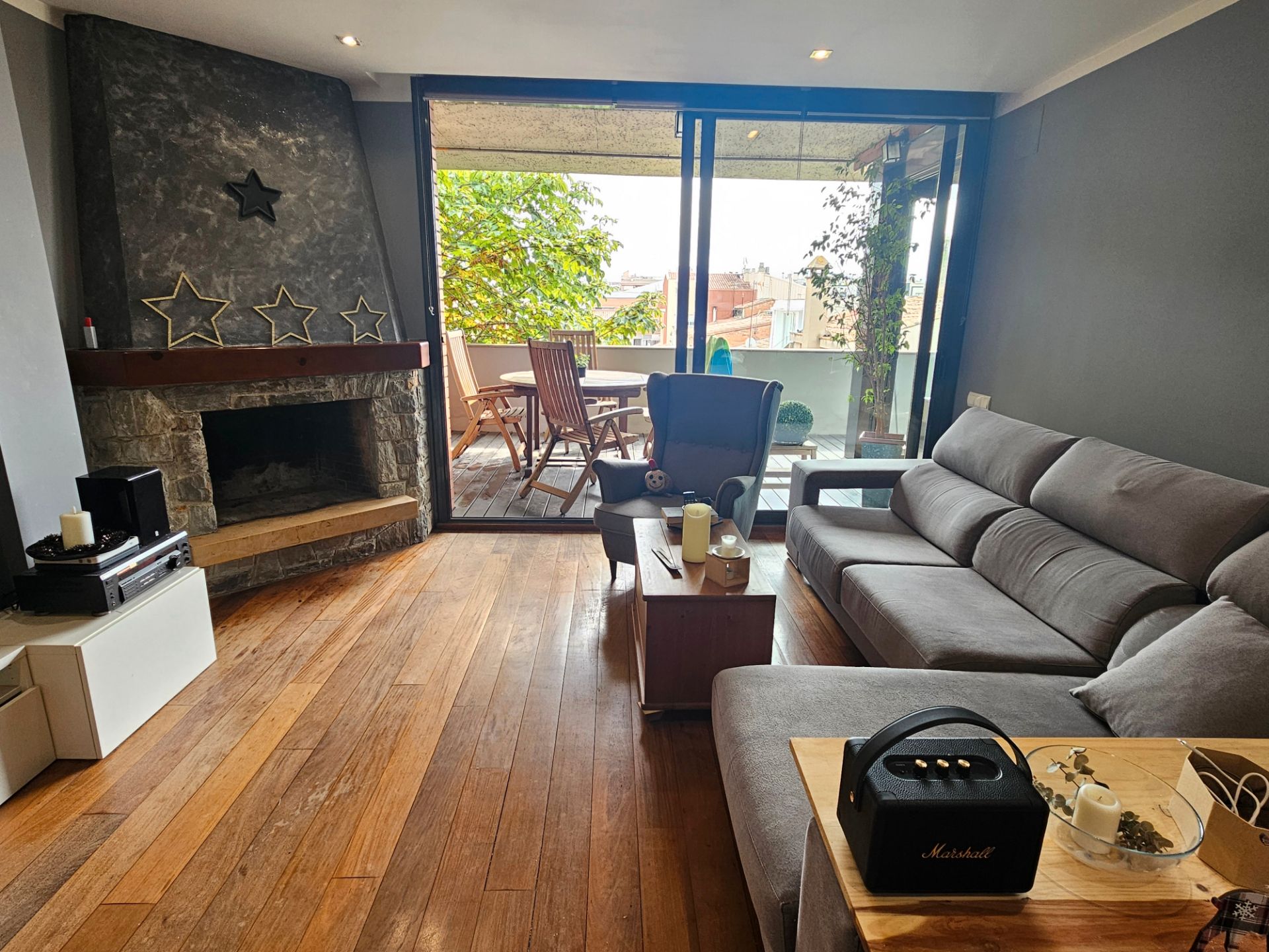 Sala d'estar de Àtic en venda en Sabadell amb Calefacció, Parquet i Terrassa
