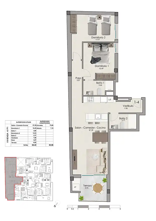 Apartament amb terrassa en venda a Santa Pola ciudad, imagen 14