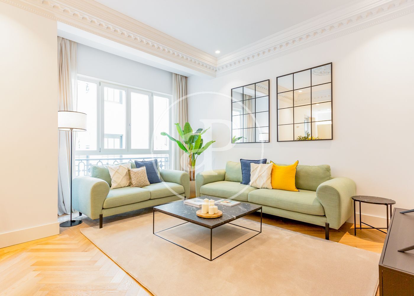 Sala d'estar de Pis de lloguer en  Madrid Capital amb Aire condicionat, Calefacció i Terrassa