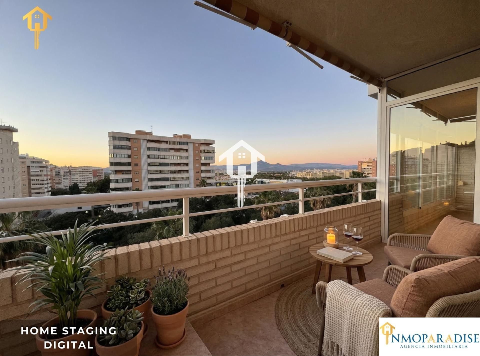 Vista exterior de Piso en venta en Alicante / Alacant con Aire acondicionado, Jardín privado y Terraza