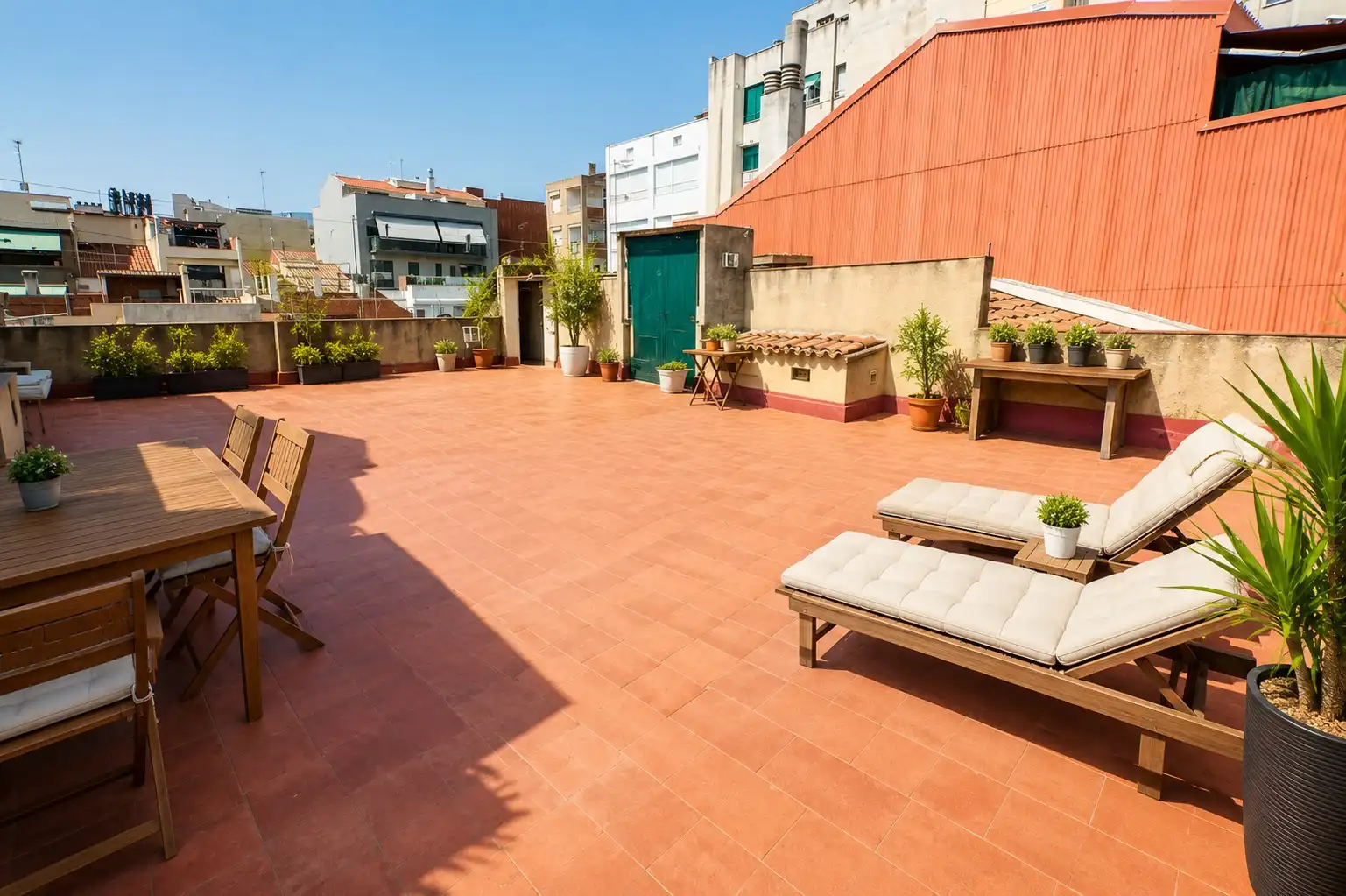Terrace of Flat for rent in Terrassa  with Heating, Terrace and Oven