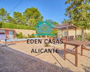 Exterior view of House or chalet for sale in Torremanzanas / La Torre de les Maçanes  with Air Conditioner, Heating and Private garden