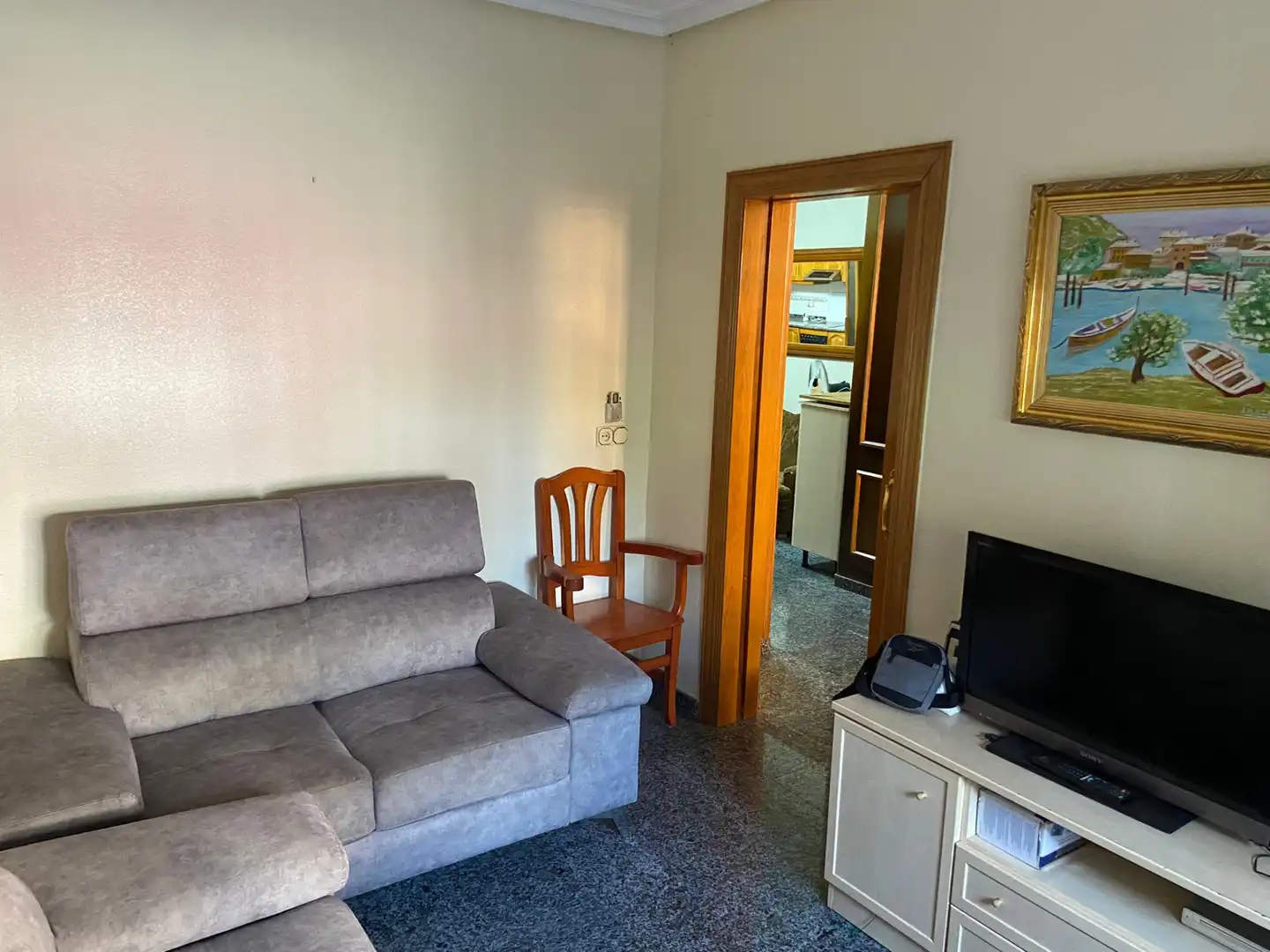 Wohnzimmer von Einfamilien-Reihenhaus zum Verkauf in Alcantarilla mit Klimaanlage, Terrasse und Möbliert