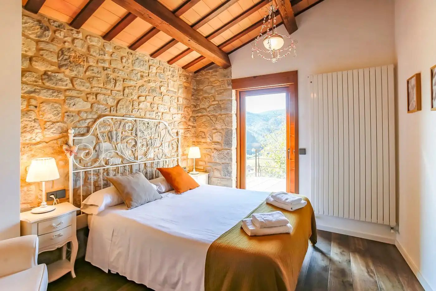 Bedroom of Country homes for sale in Montagut i Oix  with Private garden, Terrace and Swimming Pool