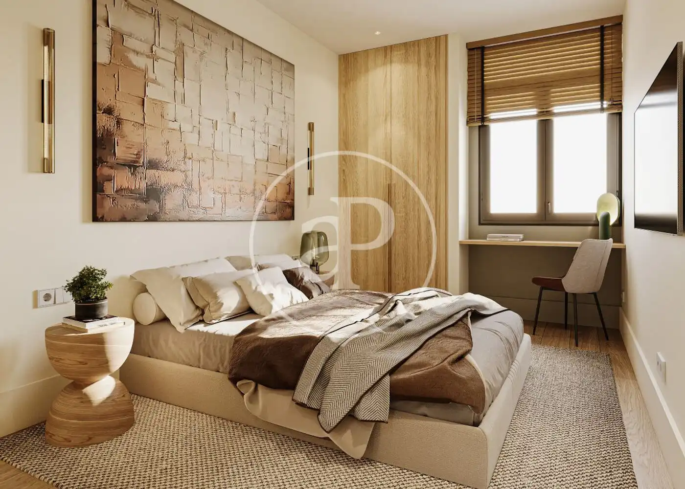 Schlafzimmer von Wohnung zum Verkauf in Barcelona mit Klimaanlage, Heizung und Terrasse
