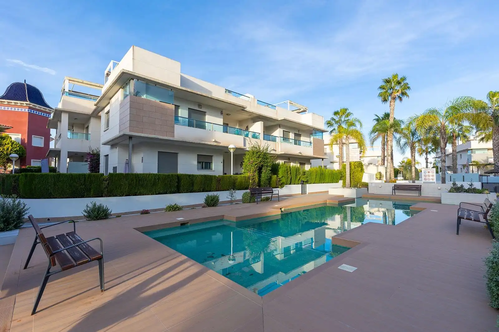 Swimming pool of Duplexes for sale in Rojales  with Air Conditioner, Heating and Private garden