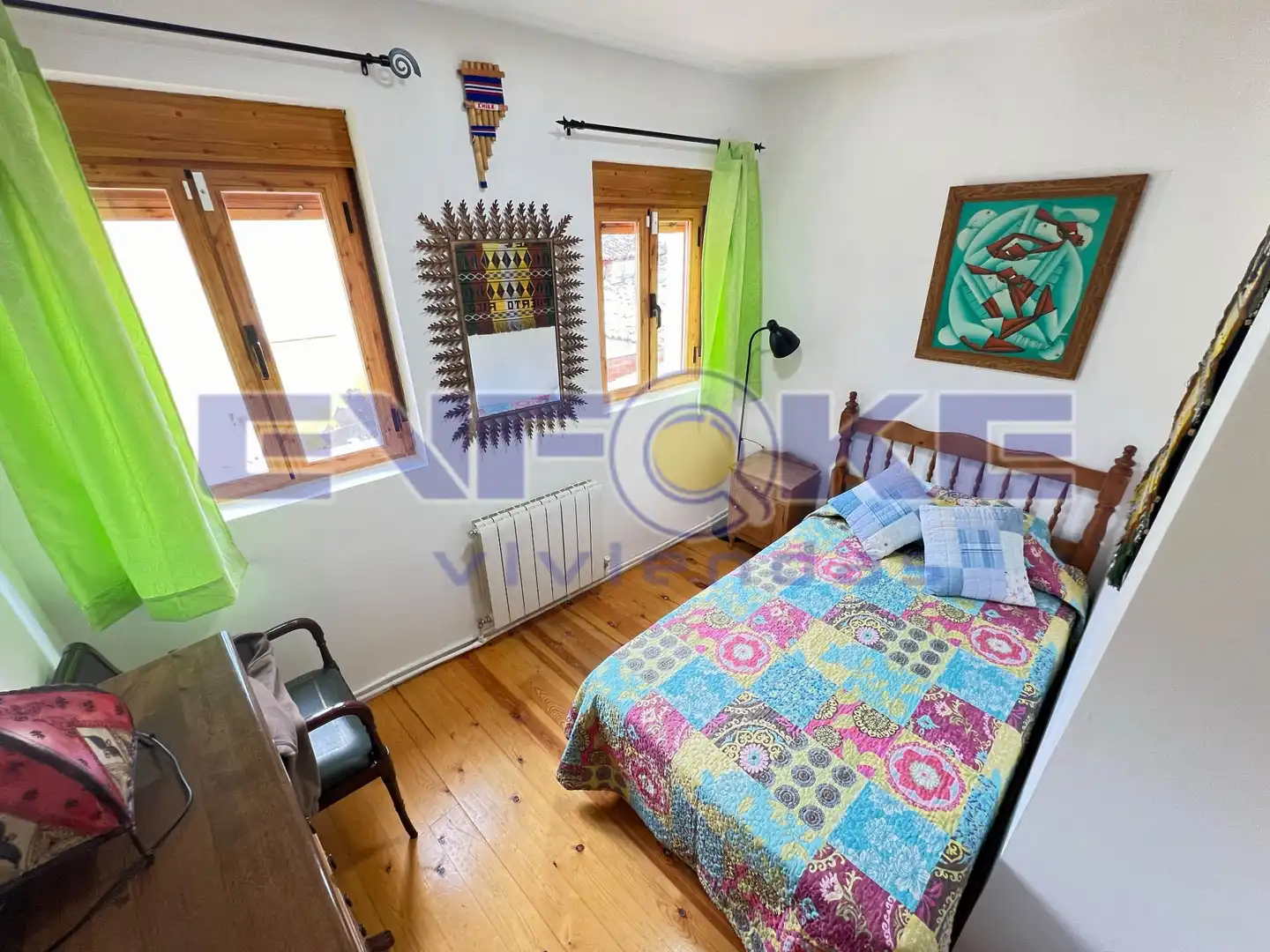 Schlafzimmer von Einfamilien-Reihenhaus zum Verkauf in Moratilla de los Meleros mit Heizung, Parkett und Möbliert
