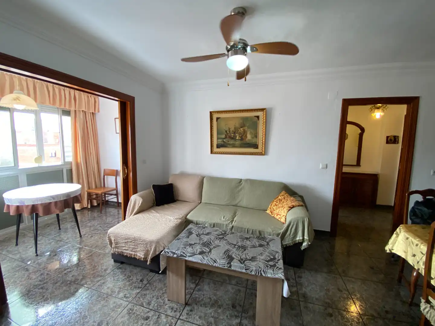 Wohnzimmer von Wohnung zur untervermieten in Málaga mit Terrasse, Möbliert und Ofen