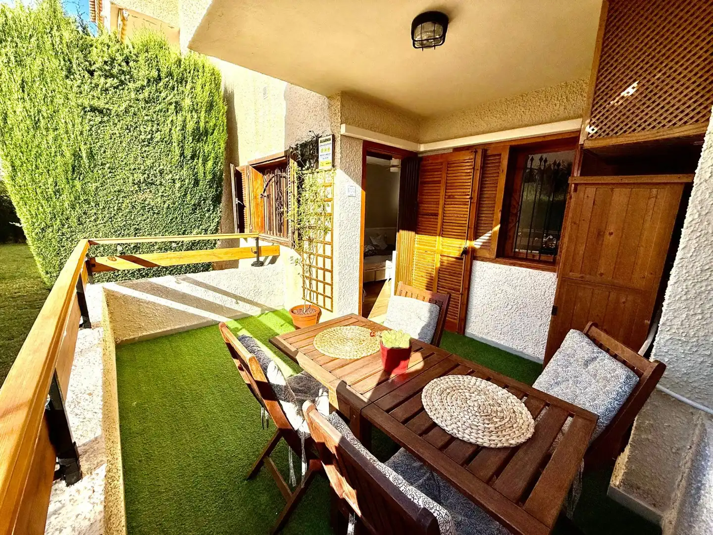 Terrasse von Erdgeschoss zur Miete in San Javier mit Klimaanlage, Terrasse und Möbliert