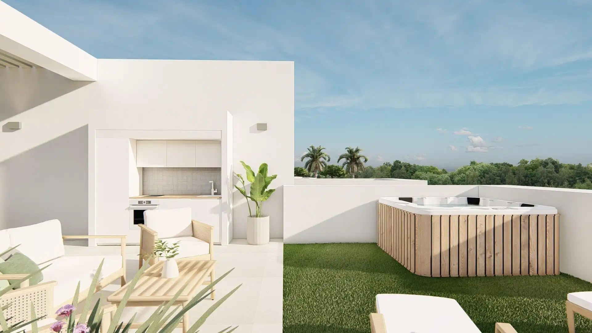 Terraza de Ático en venta en Rojales con Aire acondicionado, Calefacción y Jardín privado