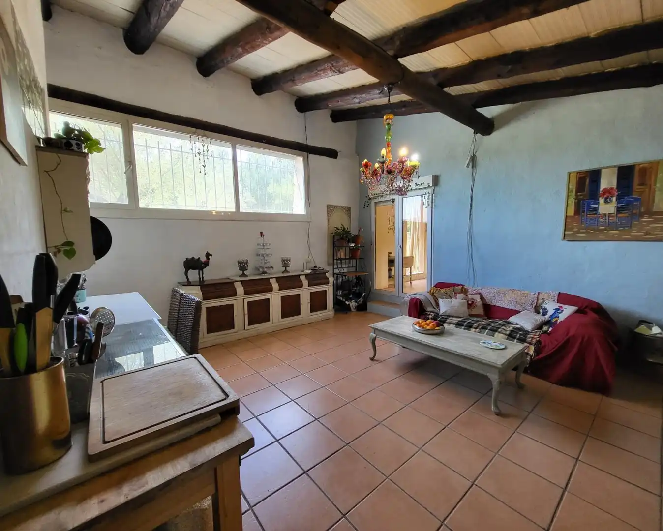 Wohnzimmer von Country house zum Verkauf in L'Ametlla de Mar  mit Privatgarten, Terrasse und Abstellraum