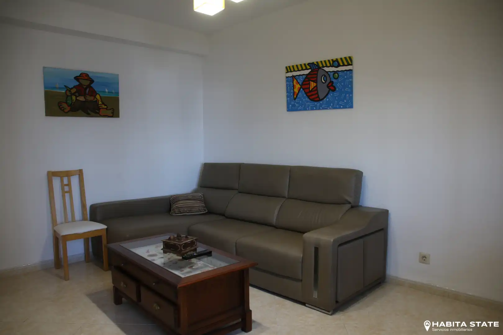 Living room of Flat for rent in Almería  with Air Conditioner, Terrace and Furnished