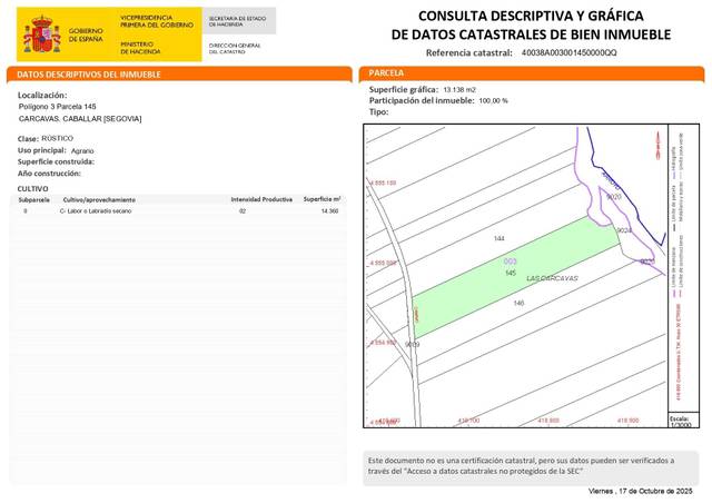 Terreno en Venta en Caballar