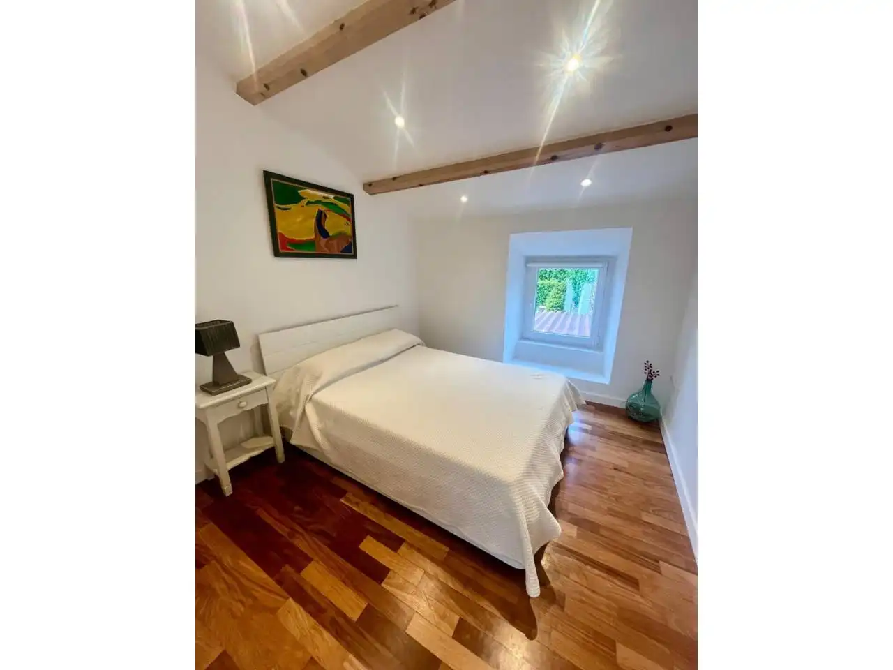 Schlafzimmer von Haus oder Chalet zur Miete in Miño mit Heizung, Privatgarten und Schwimmbad