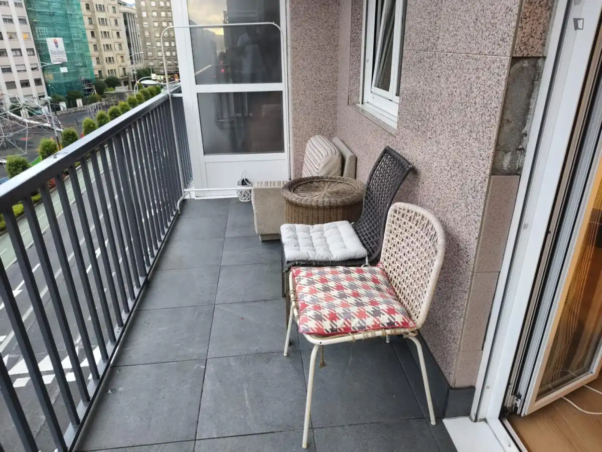 Terraza de Apartamento para compartir en Vigo  con Calefacción, Amueblado y Horno