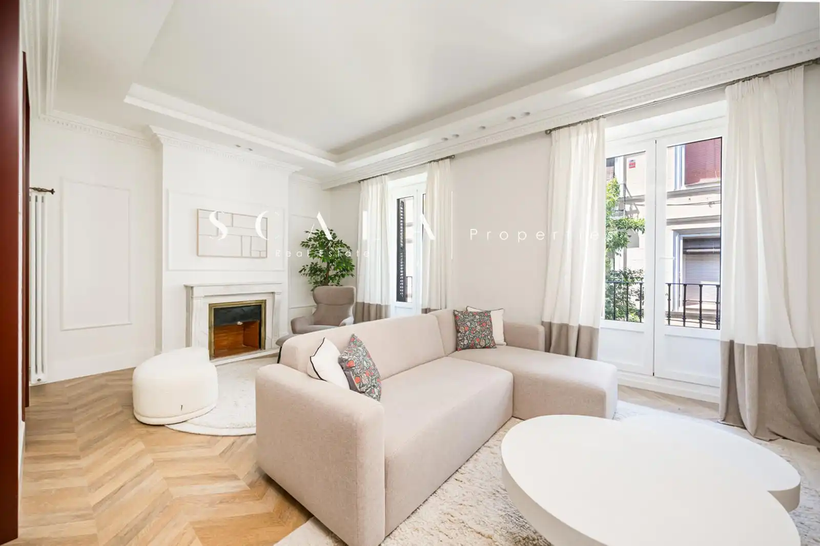 Wohnzimmer von Wohnung zur Miete in Madrid mit Klimaanlage, Heizung und Terrasse