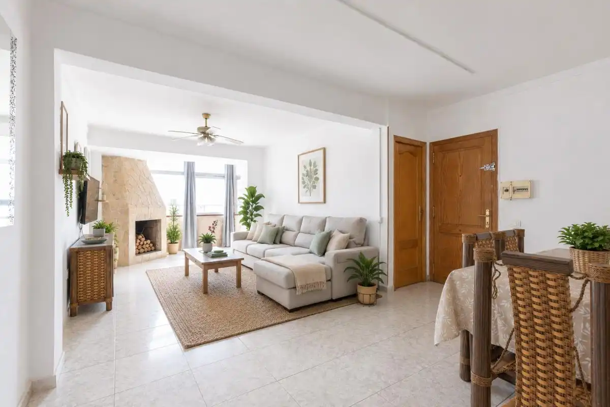 Sala d'estar de Pis en venda en Santa Eulària des Riu amb Aire condicionat, Calefacció i Terrassa