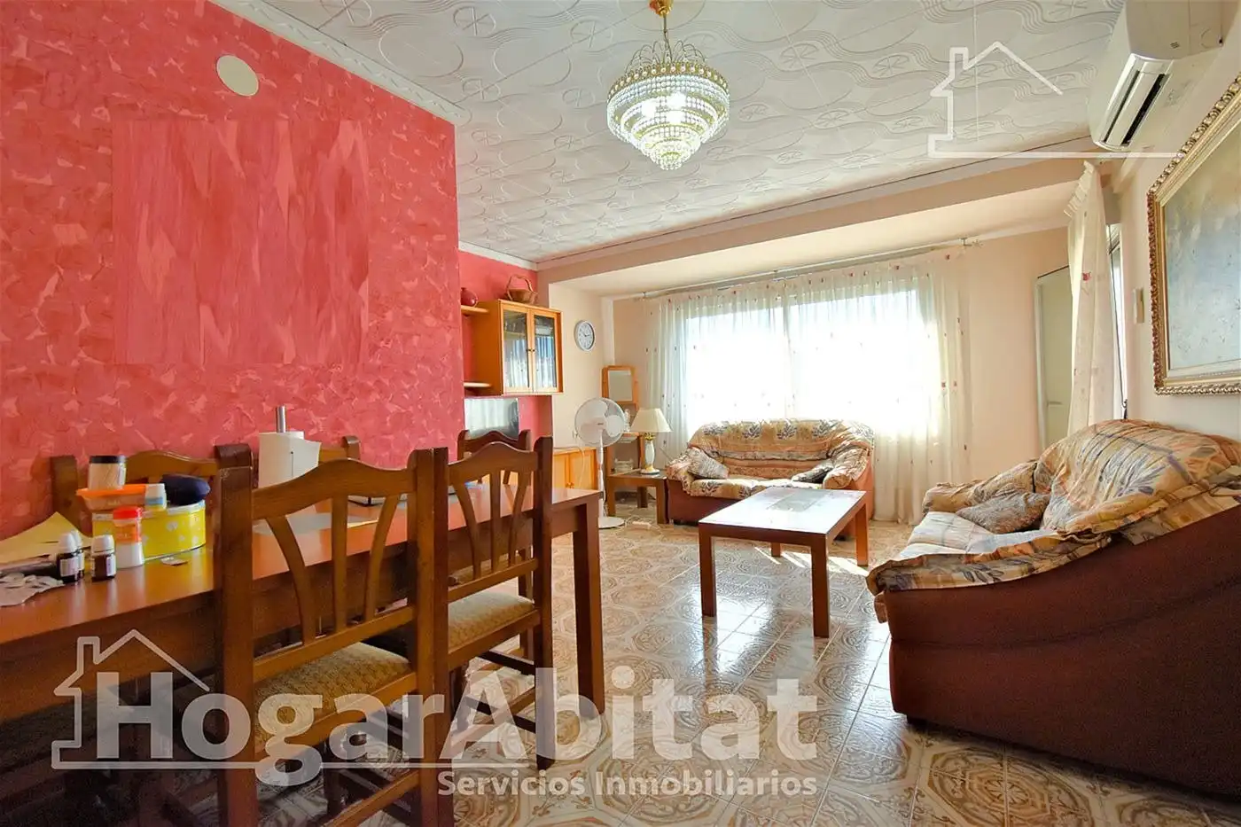 Wohnzimmer von Wohnung zum Verkauf in Oliva mit Klimaanlage, Heizung und Terrasse