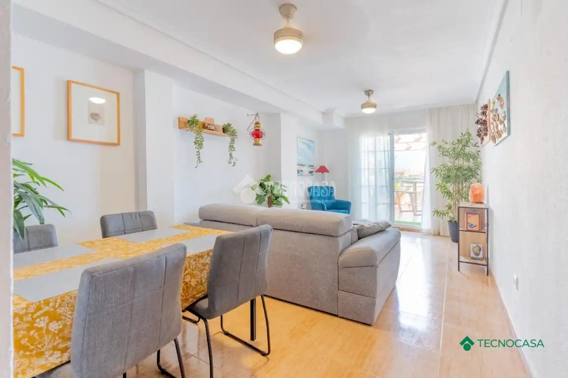 Sala d'estar de Pis en venda en Roquetas de Mar amb Parquet i Terrassa