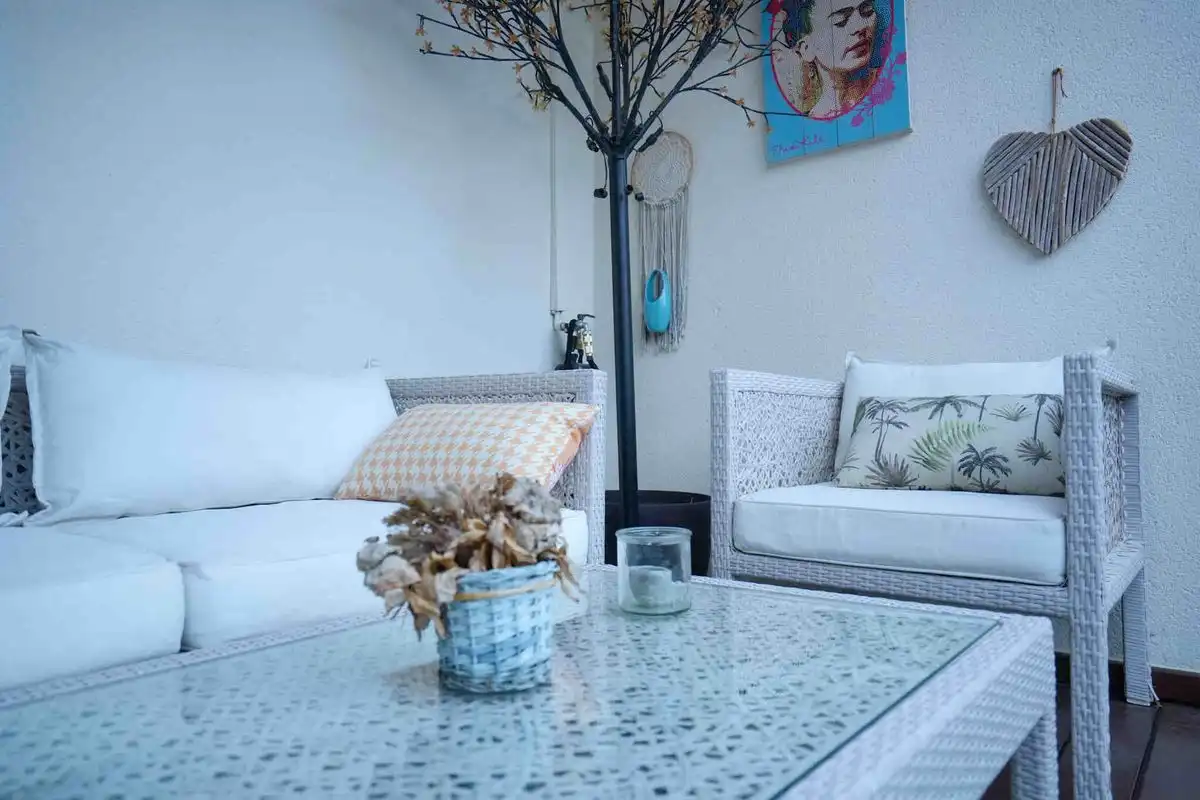 Sala d'estar de Àtic en venda en Madrid amb Aire condicionat, Calefacció i Jardí privat