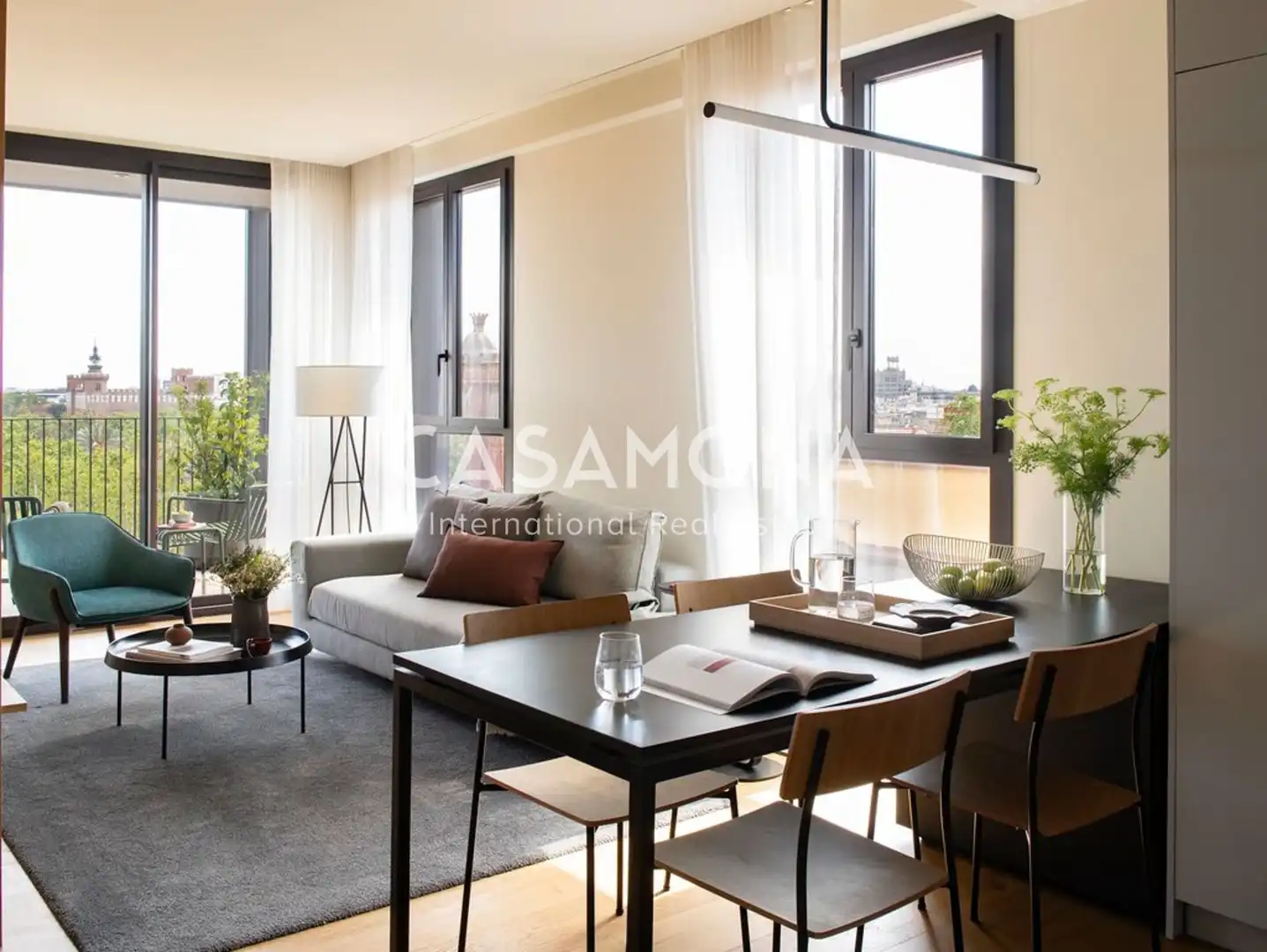 Sala de estar de Apartamento de alquiler en Barcelona con Aire acondicionado, Terraza y Internet