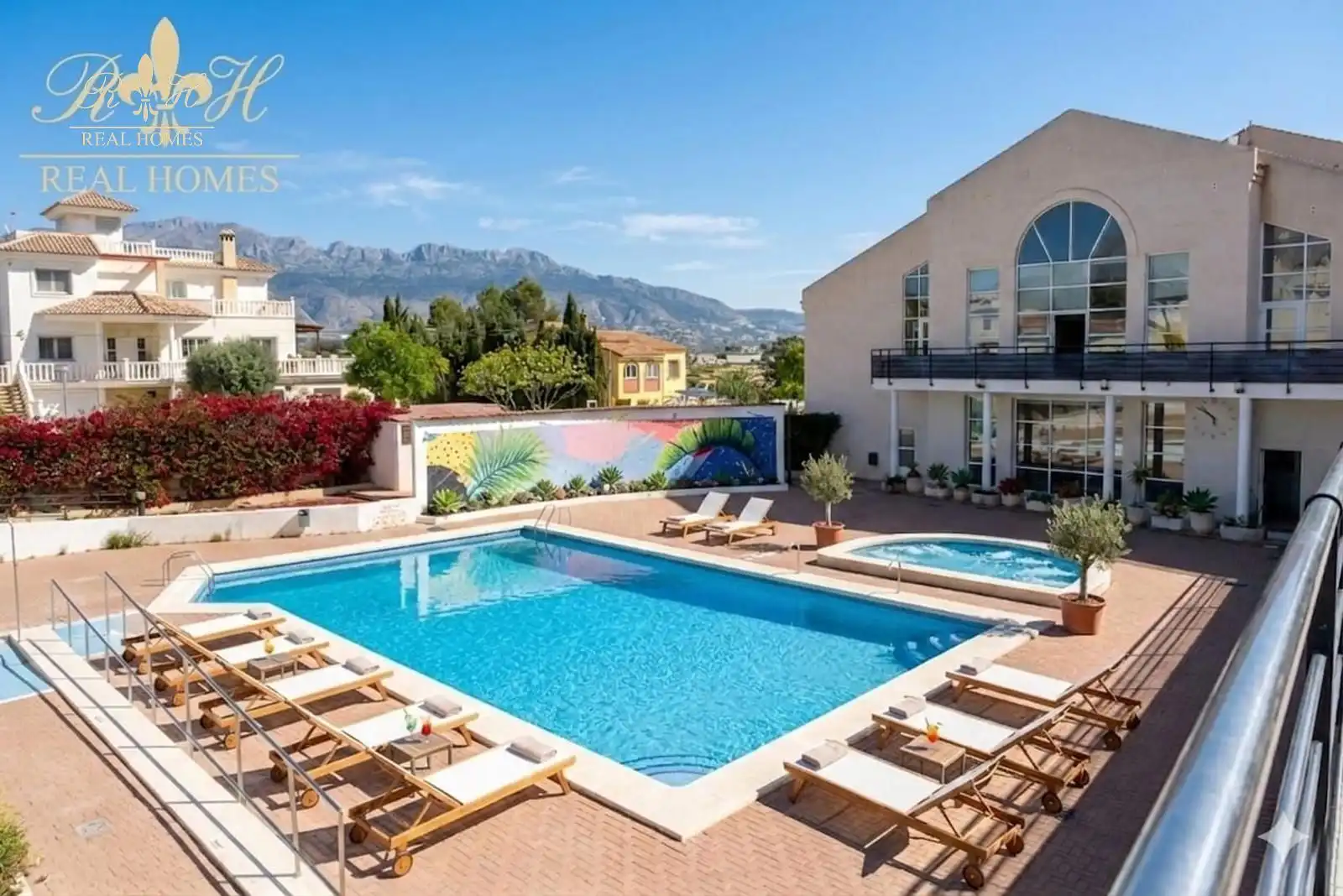 Piscina de Piso de alquiler en L'Alfàs del Pi con Aire acondicionado, Terraza y Piscina