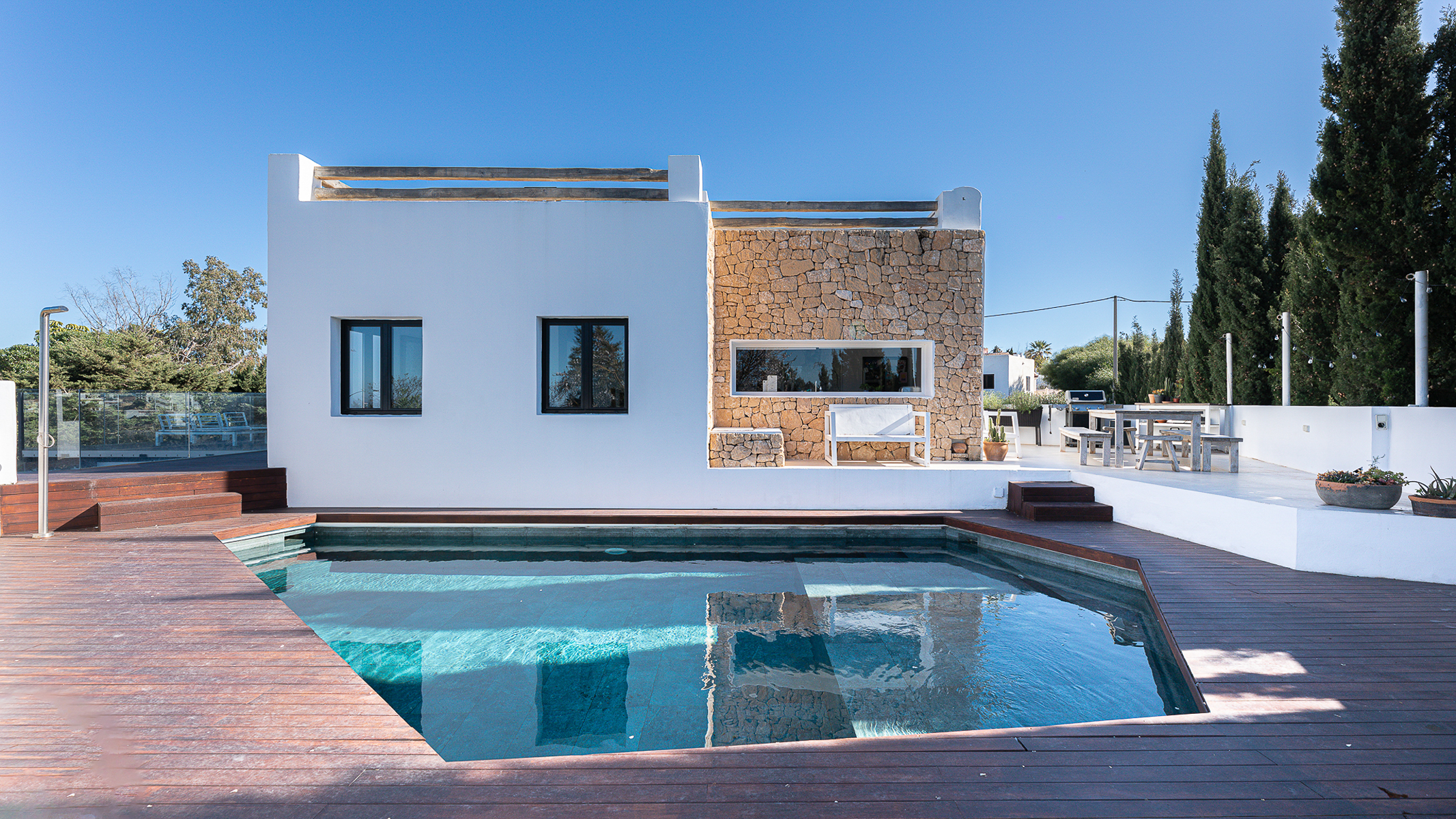 Piscina de Casa o xalet en venda en Sant Josep de sa Talaia amb Aire condicionat, Jardí privat i Terrassa