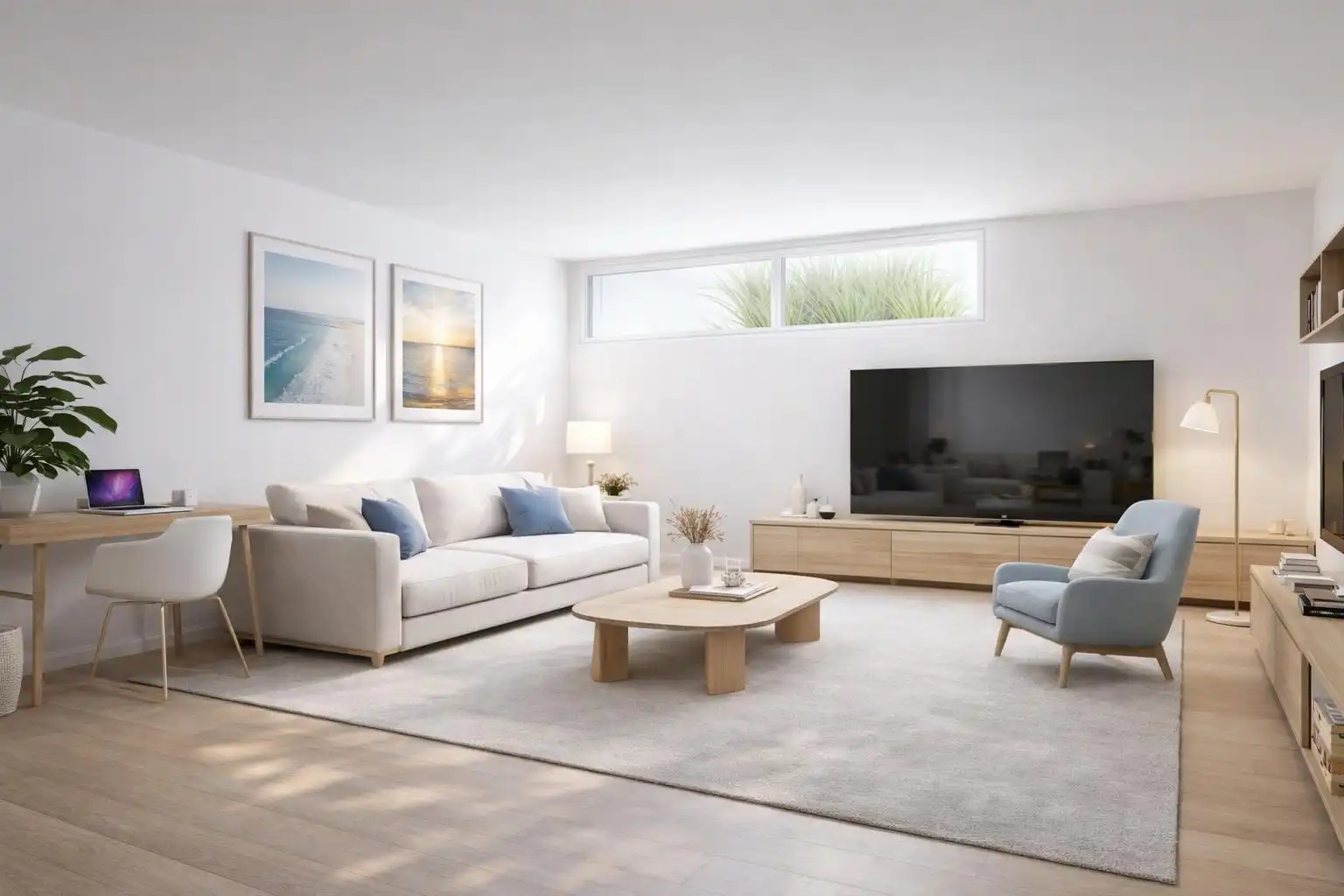 Wohnzimmer von Wohnung zum Verkauf in Donostia - San Sebastián  mit Klimaanlage, Heizung und Privatgarten